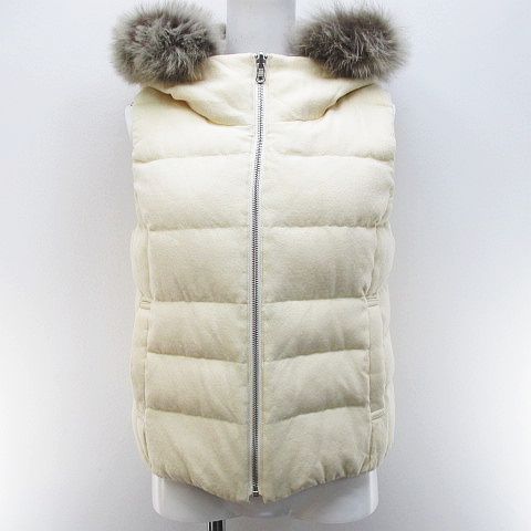 アナイ ANAYI リバーシブル ダウン ベスト ジャケット 38 ベージュ