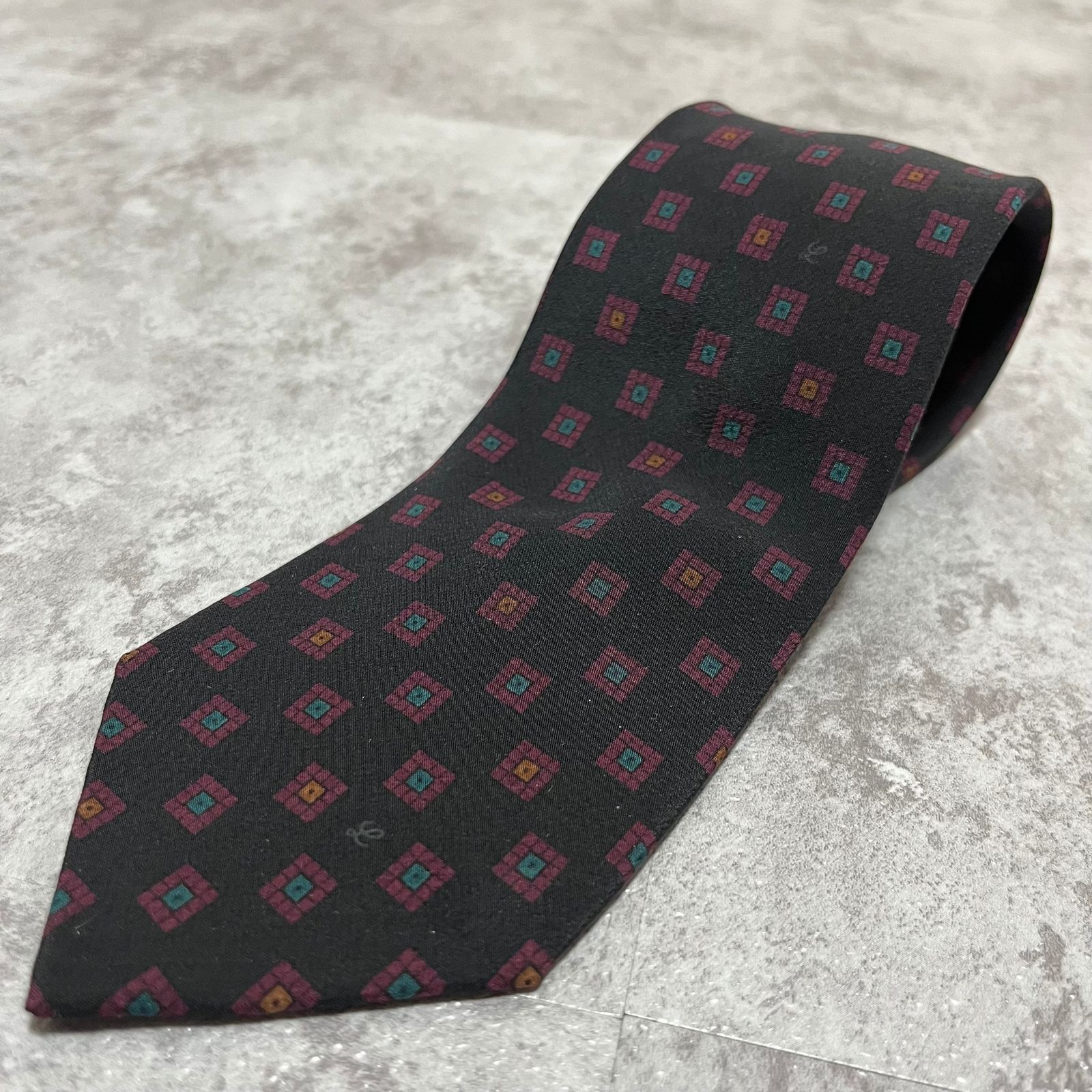 LOEWE】チェック柄ネクタイ ブラック バイカラー レッド 黒 赤