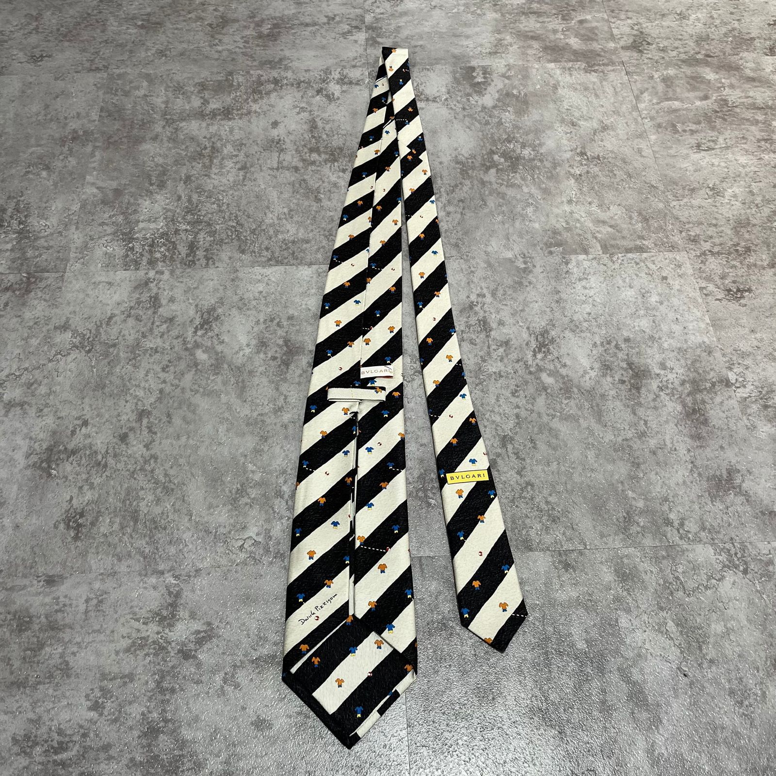 BVLGARI】レジメンタルストライプネクタイ ビジネス向け バイカラー
