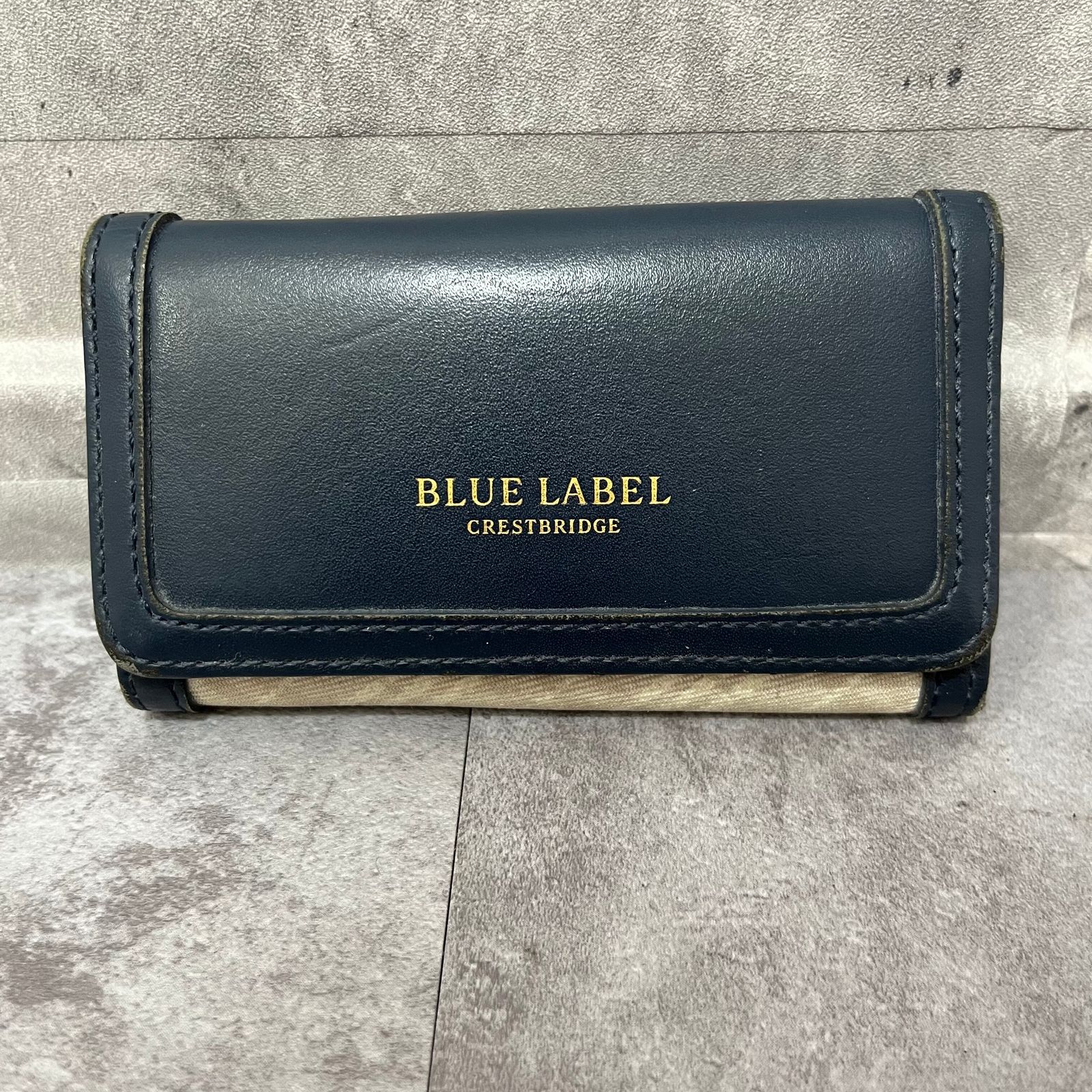 BLUE LABEL CRESTBRIDGE】5連キーケース ネイビー グレー バイカラー