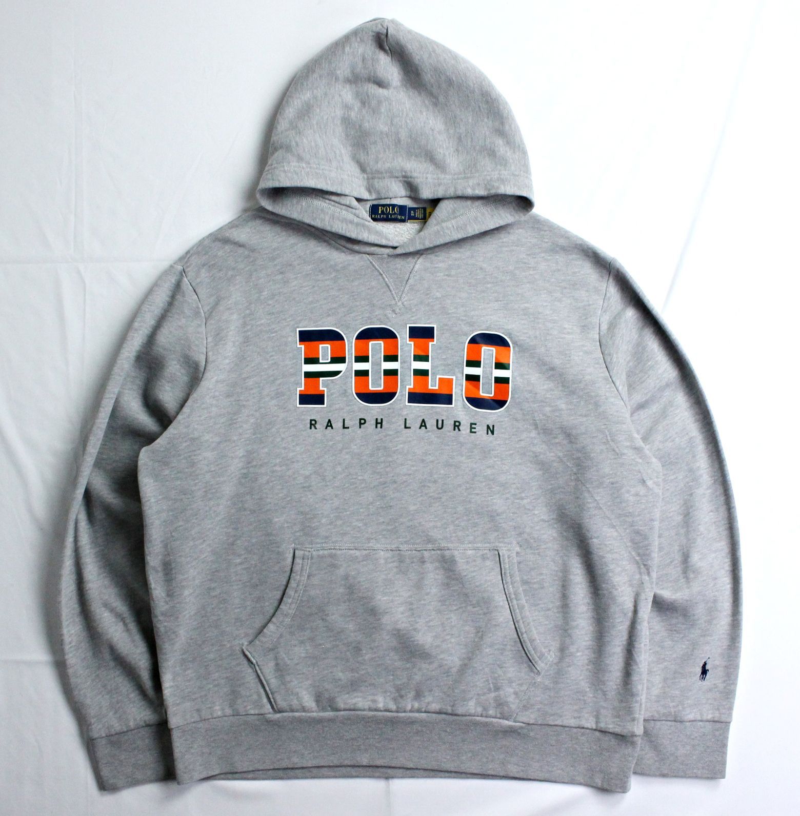 ラルフローレン 現行QRタグ スウェット フーディ ライトグレー XL