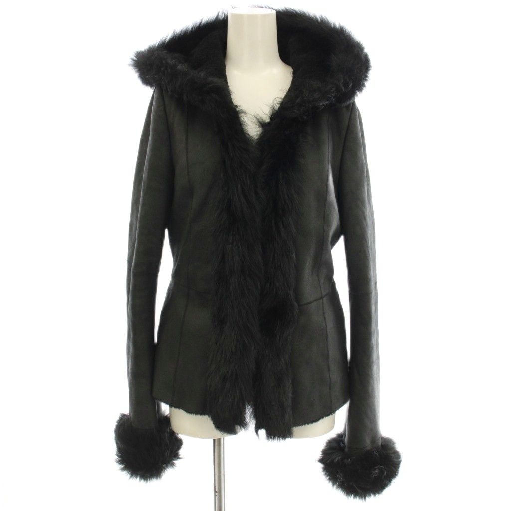 ダナキャランニューヨーク DKNY ラムレザー ジャケット ムートンコート