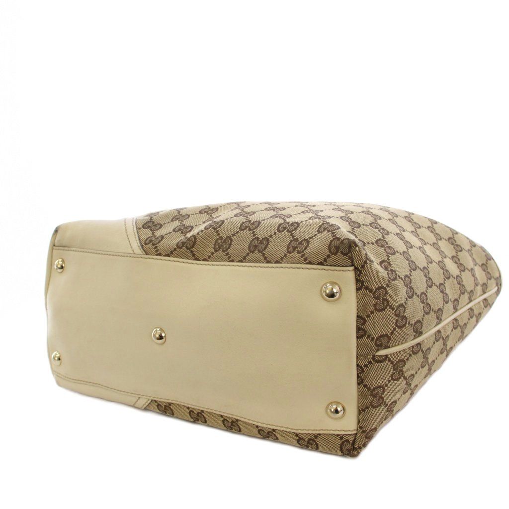 グッチ GUCCI GGキャンバス トートバッグ ハンドバッグ ベージュ 白