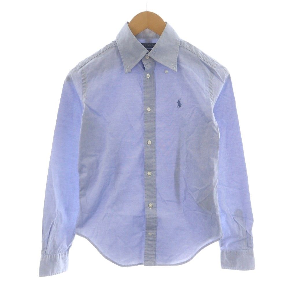 ラルフローレン RALPH LAUREN シャツ ブラウス 長袖 ロゴ 刺繍 4 水色