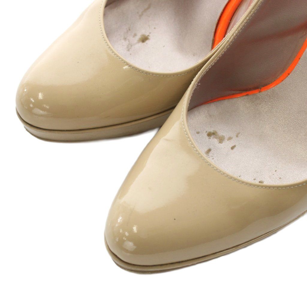 銀座かねまつ GINZA Kanematsu パンプス ストラップ ヒール アーモンド