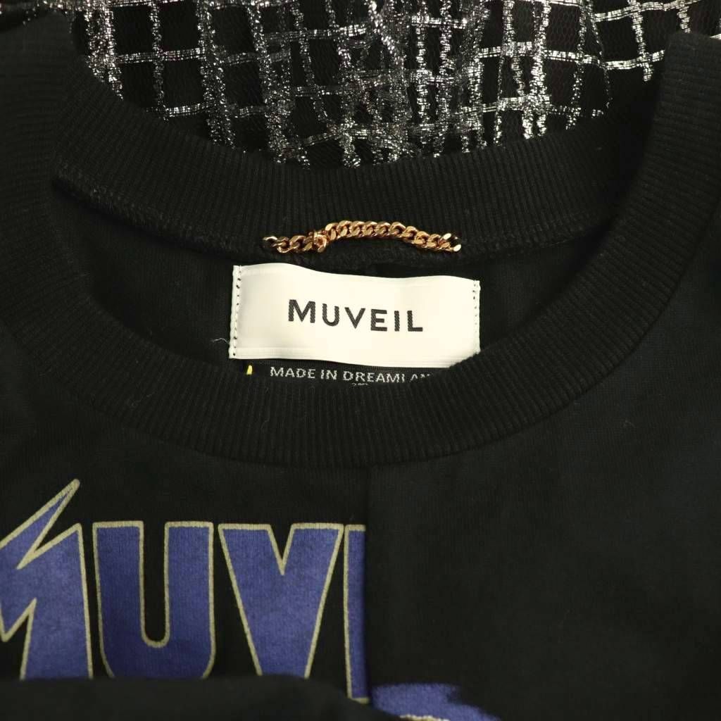 ミュベール muveil ロックTコンビワンピース ロング 半袖 36 ブラック