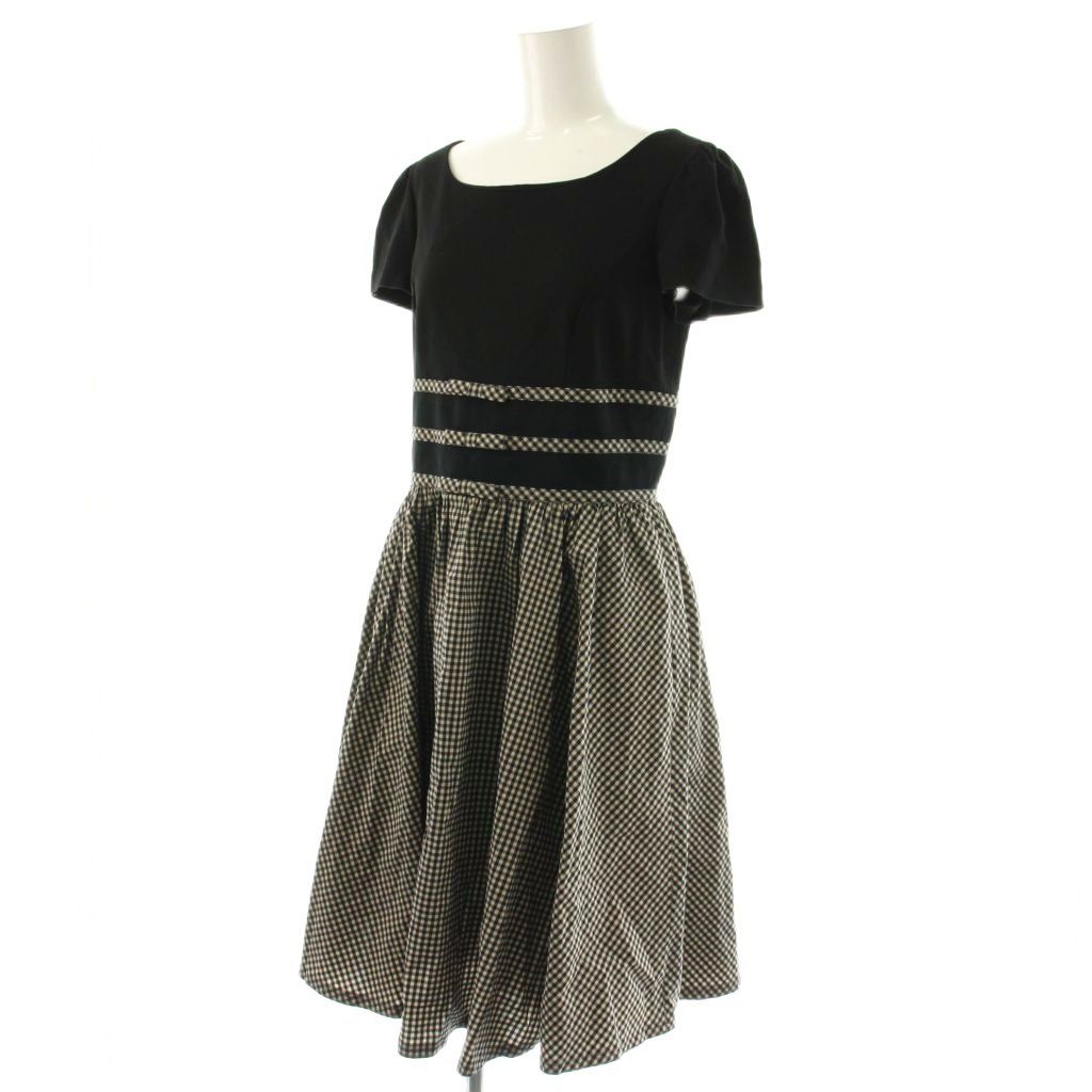 エムズグレイシー M'S GRACY ギンガムチェック 切り替え ワンピース