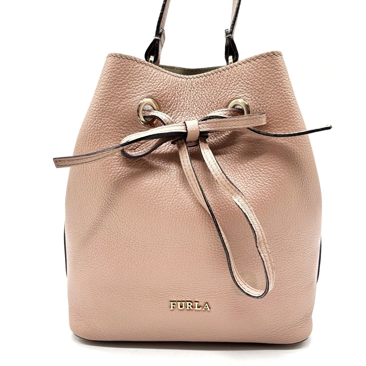良品】FURLA フルラ コスタンザ 巾着 ショルダーバッグ ポシェット 