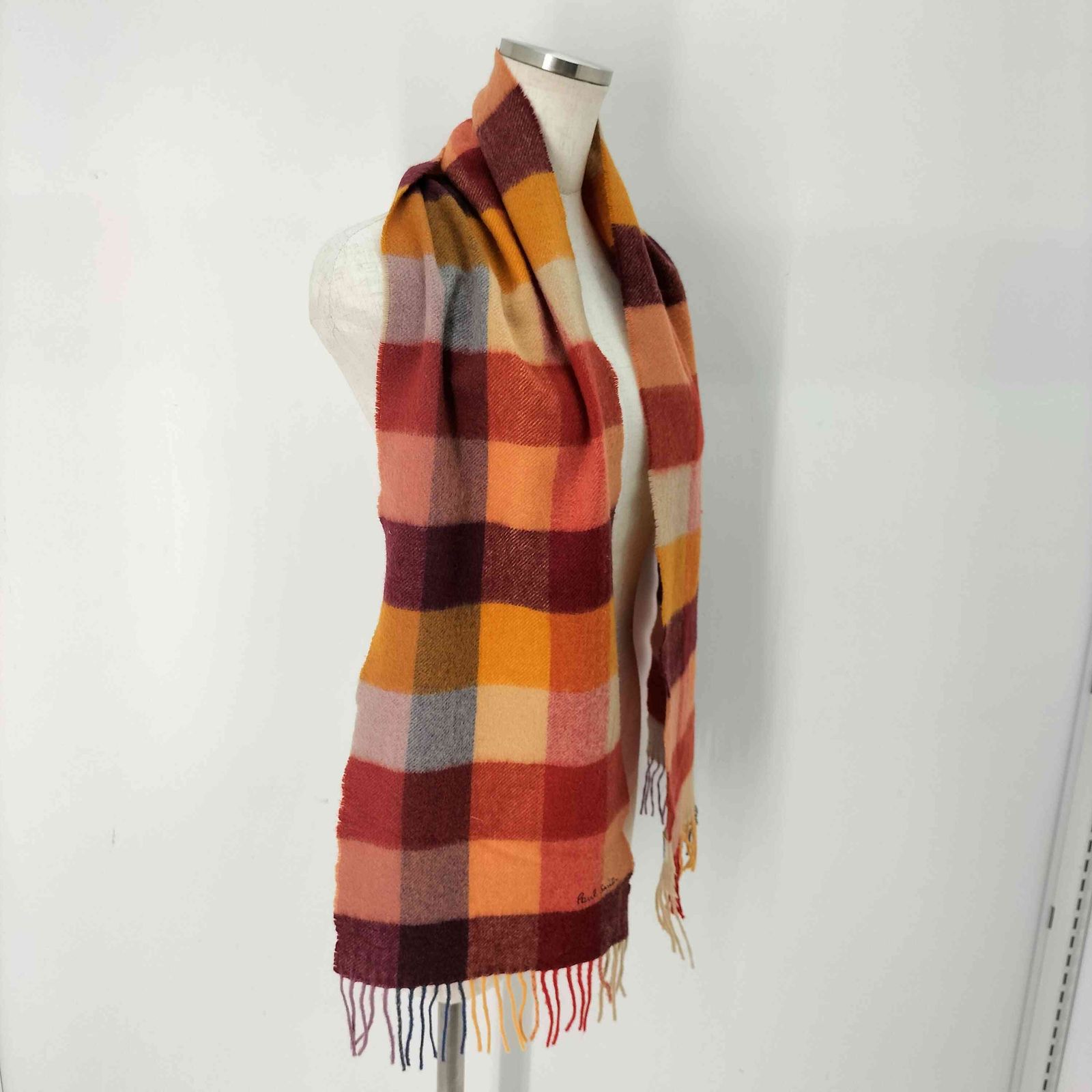 ポールスミス Paul Smith ドイツ製 ブロックチェック カシミヤ混