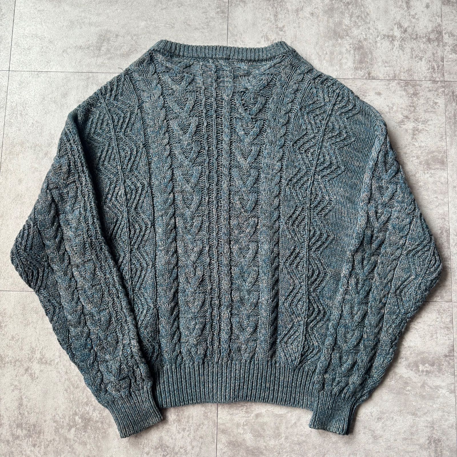 Eddie Bauer えり付き　ダークグレー コットンニット 1980's 