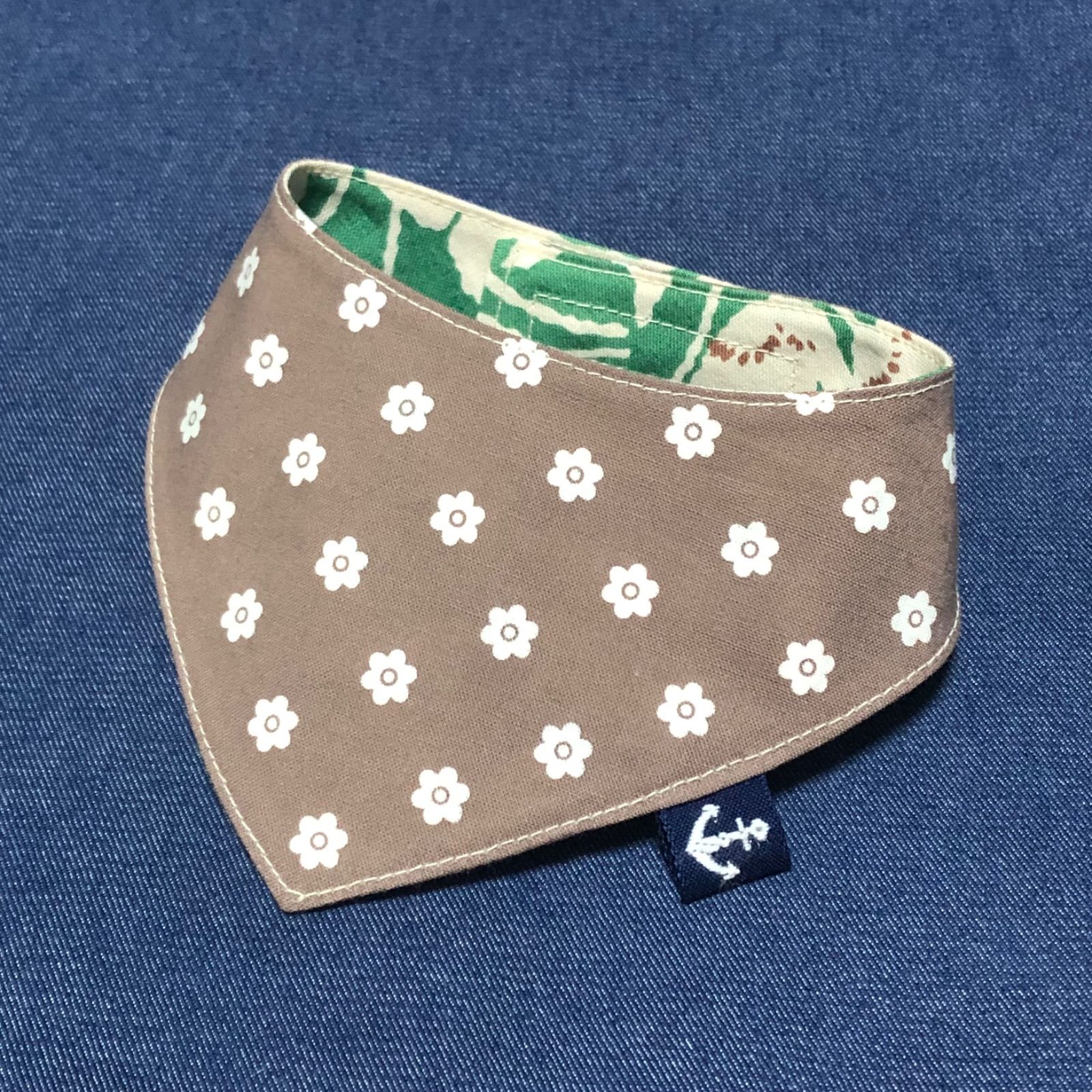 ☘️No.2833☘️ 犬猫用 リバーシブル バンダナ スタイ Sサイズ 花柄