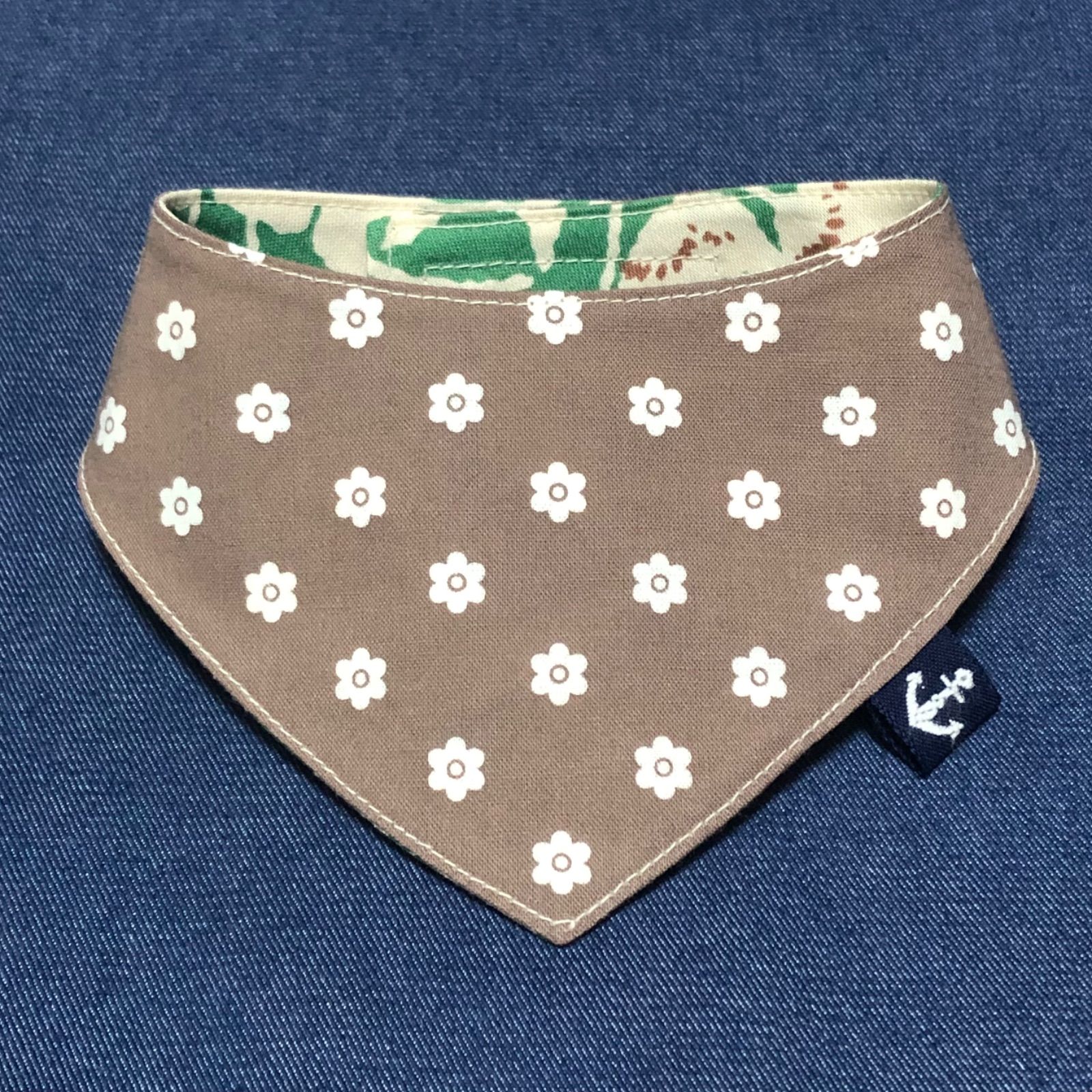 ☘️No.2833☘️ 犬猫用 リバーシブル バンダナ スタイ Sサイズ 花柄