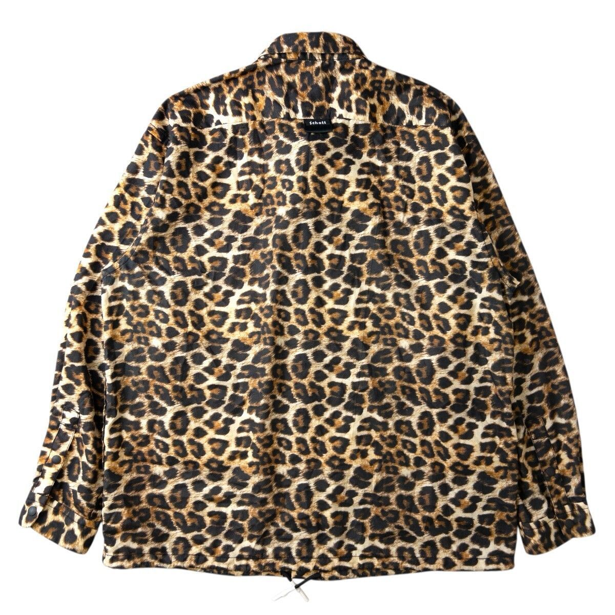 schott豹柄L 美品 Schott NYC ショット 軽量 コーチ シャツ ジャケット ブルゾン