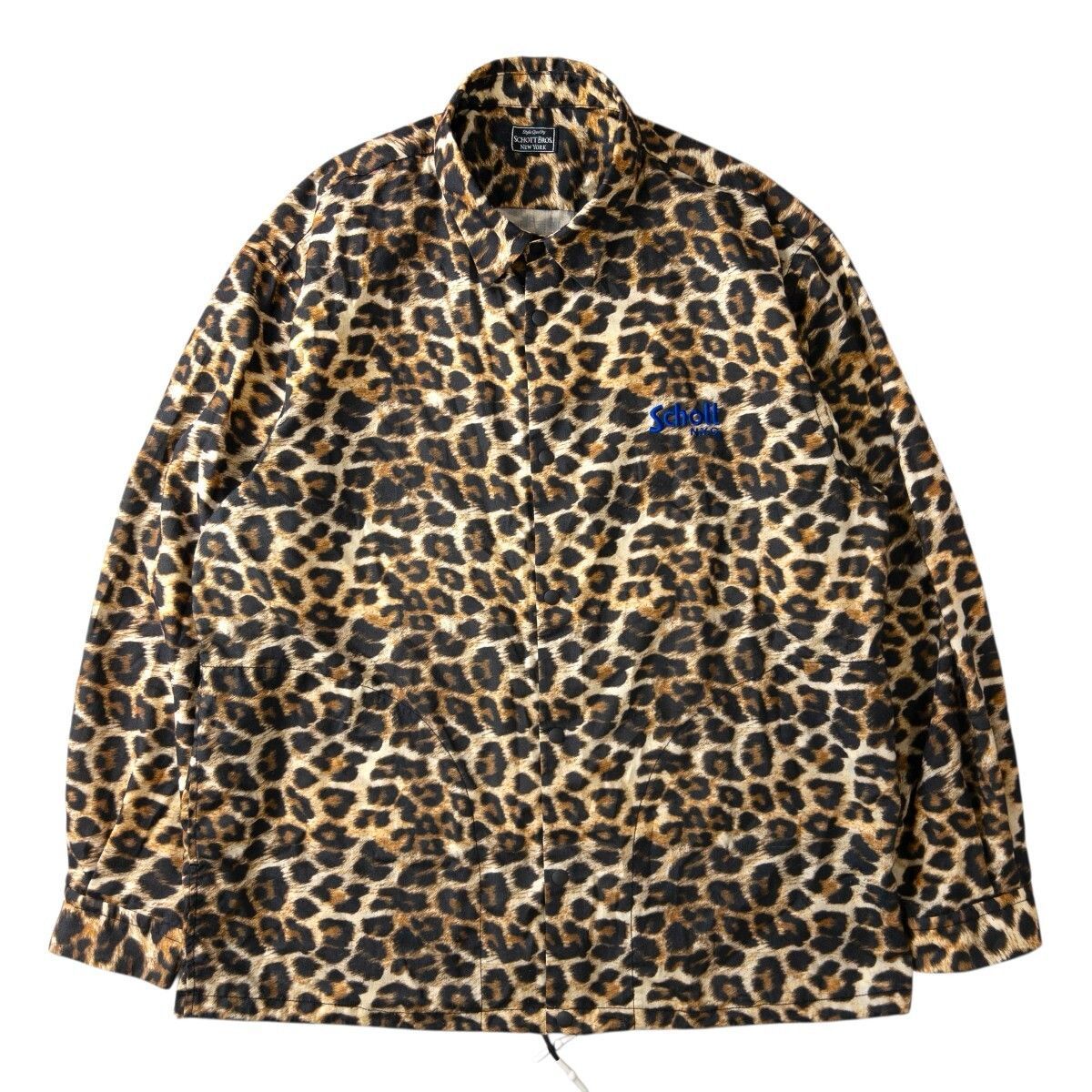 Schott N.Y.C. レオパード柄 コーチジャケット　XL 美品 Schott NYC ショット 軽量 コーチ シャツ ジャケット ブルゾン