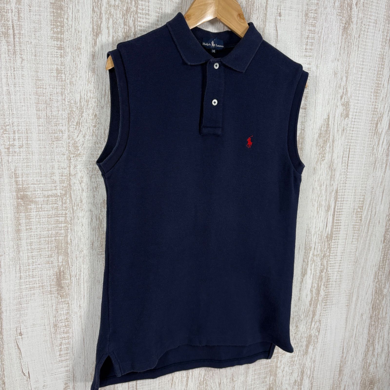 90s RALPH LAUREN ラルフローレン ポニーロゴ刺繍 ノースリーブ