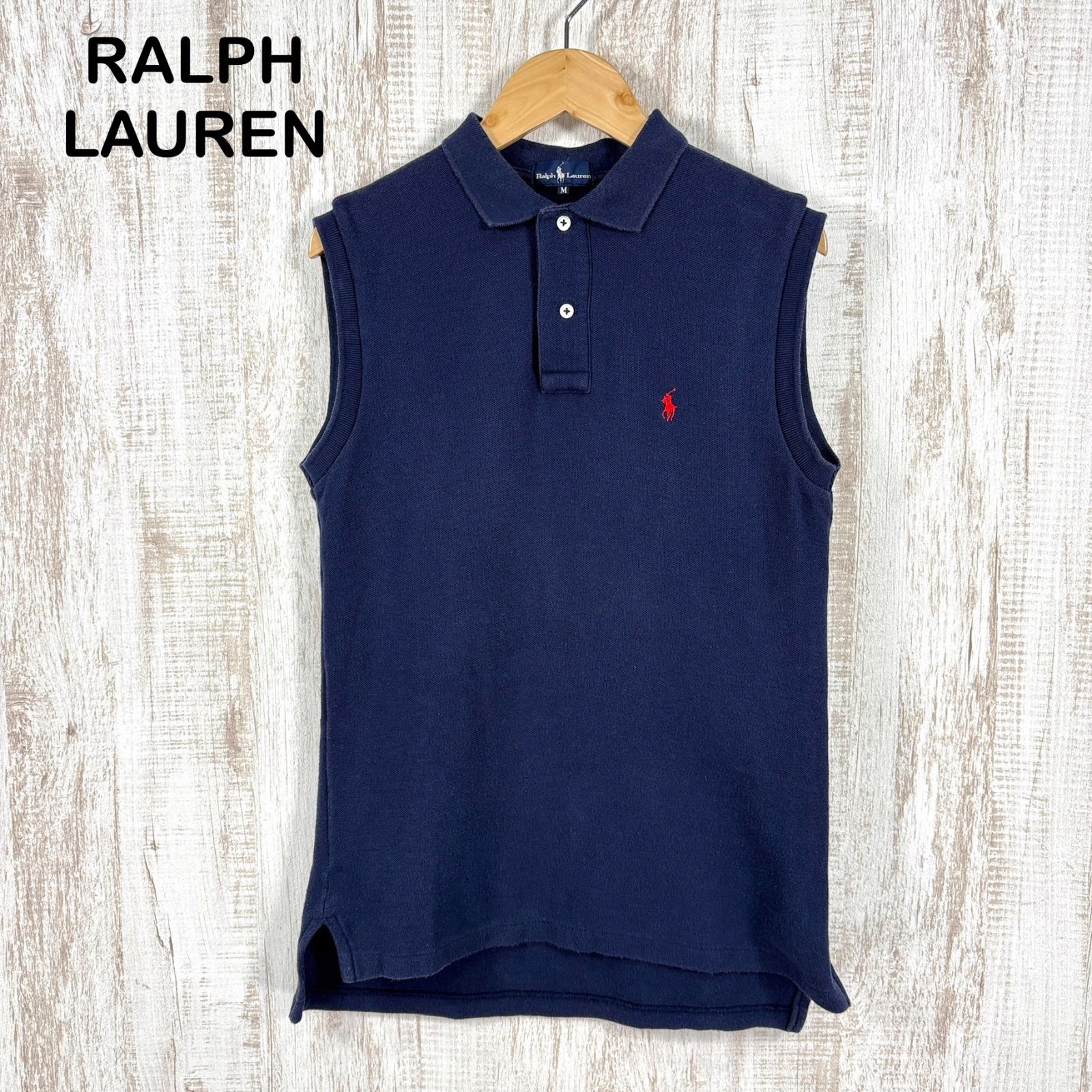 90s RALPH LAUREN ラルフローレン ポニーロゴ刺繍 ノースリーブ