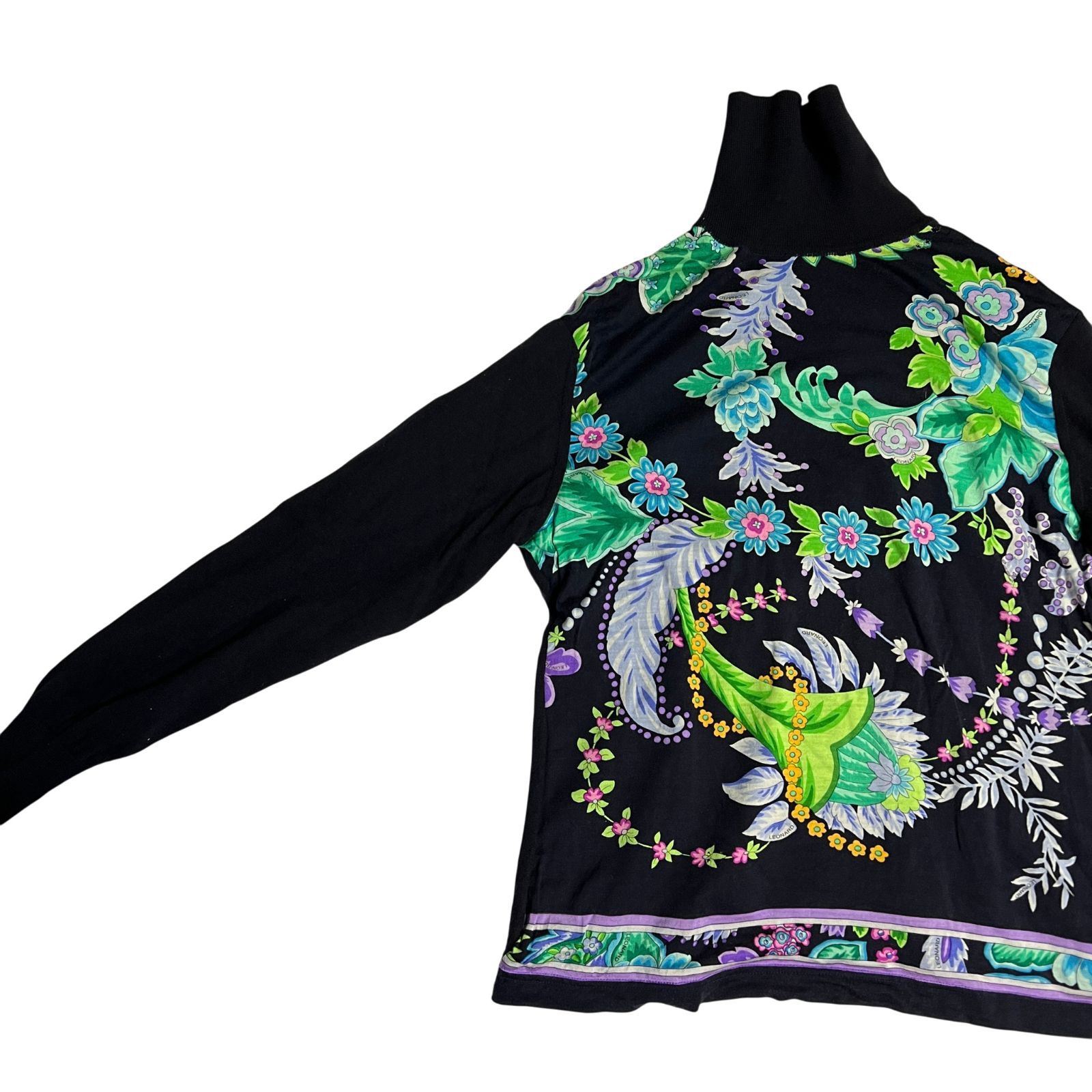 LEONARD レオナール ハイネック ニット シャツ ブラウス 長袖