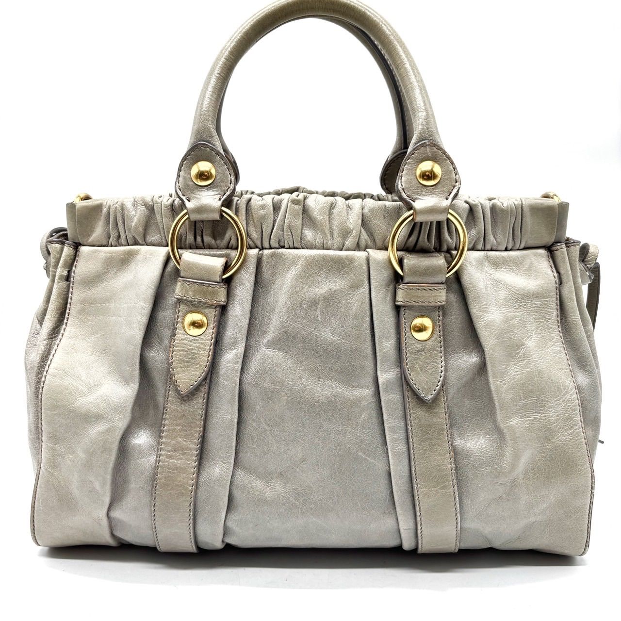 人気】MIU MIU ミュウミュウ 2way ショルダーバッグ ハンド ゴールド
