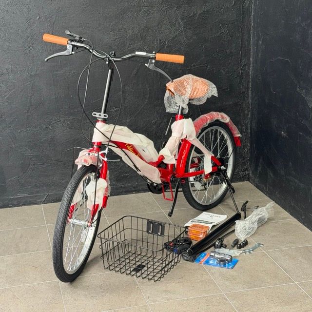 折りたたみ自転車 ホワイト/レッド 未使用 Mixiu Felding Bicycle 折りたたみ自転車 6段ギア 20インチ