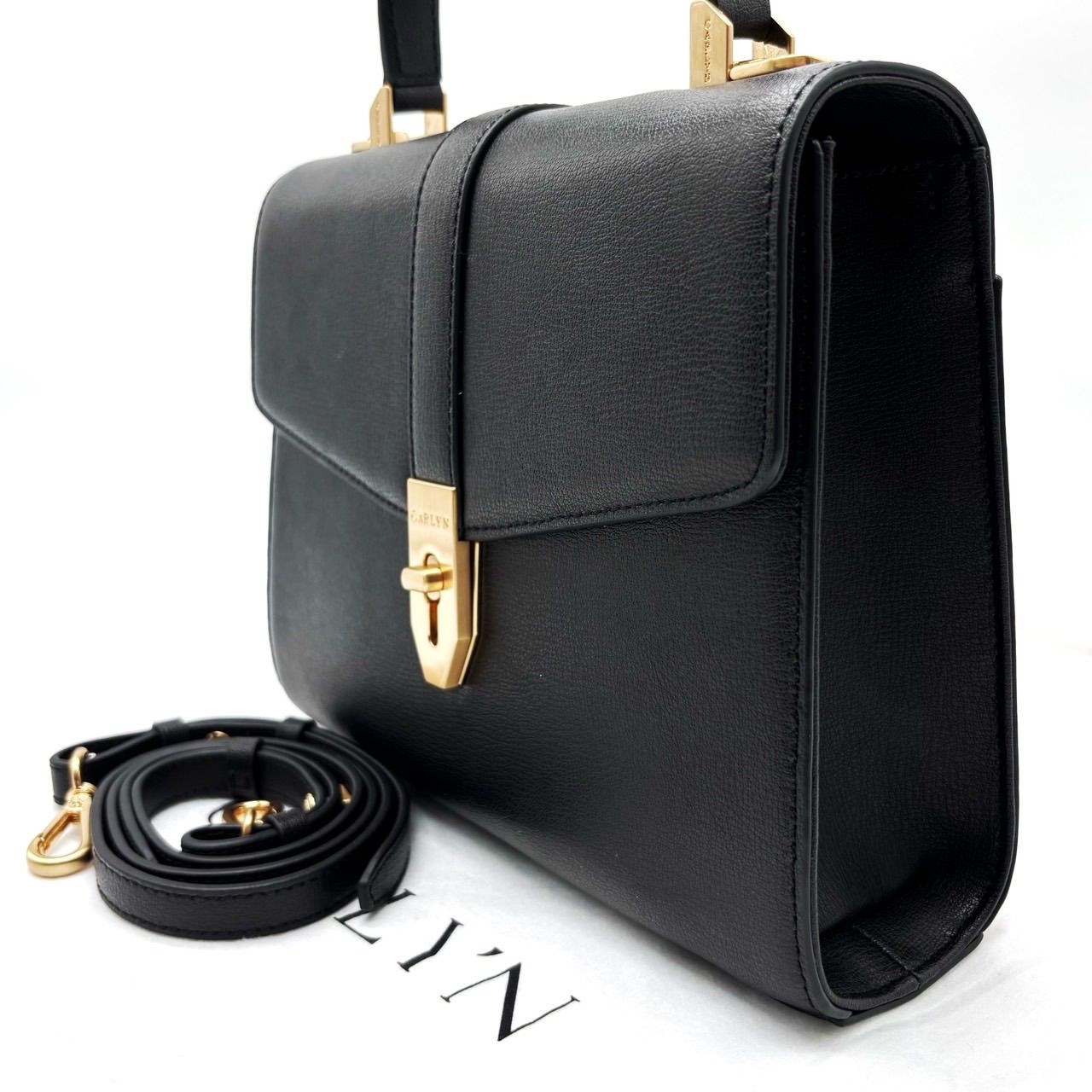 美品】CARLYN カーリン ショルダーバッグ ハンドバッグ 2way フラップ 