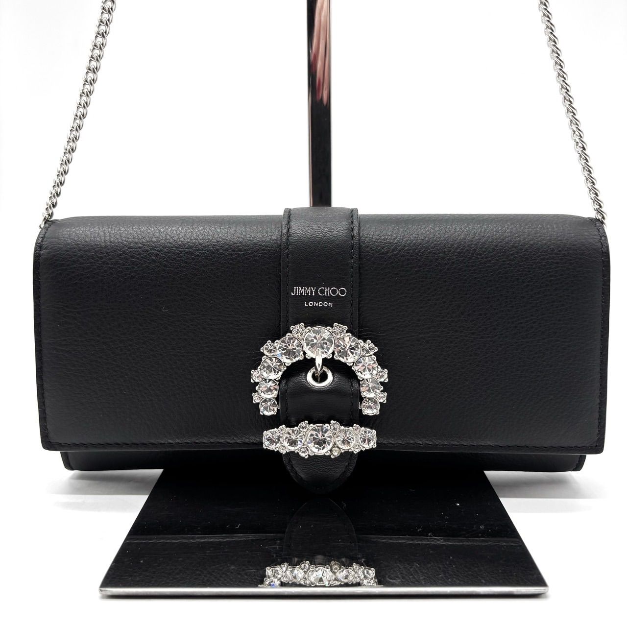 美品】Jimmy Choo ジミーチュウ シルバー チェーン ショルダーバッグ