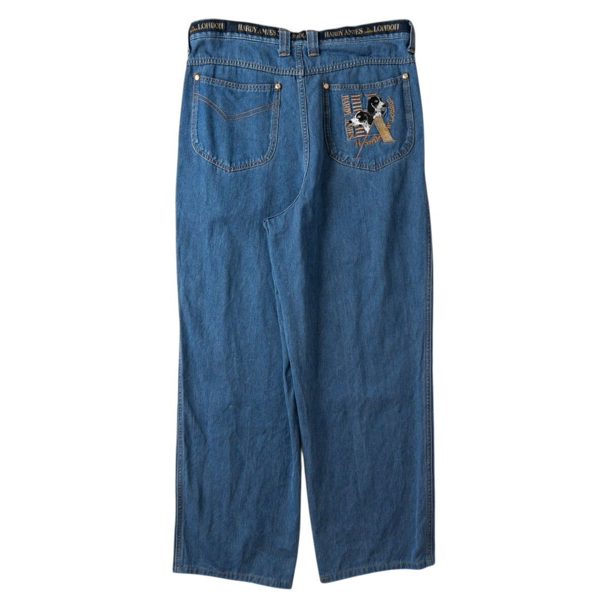 希少 90s HARDY AMIES ハーディエイミス レーヨン混 タック入り デニム