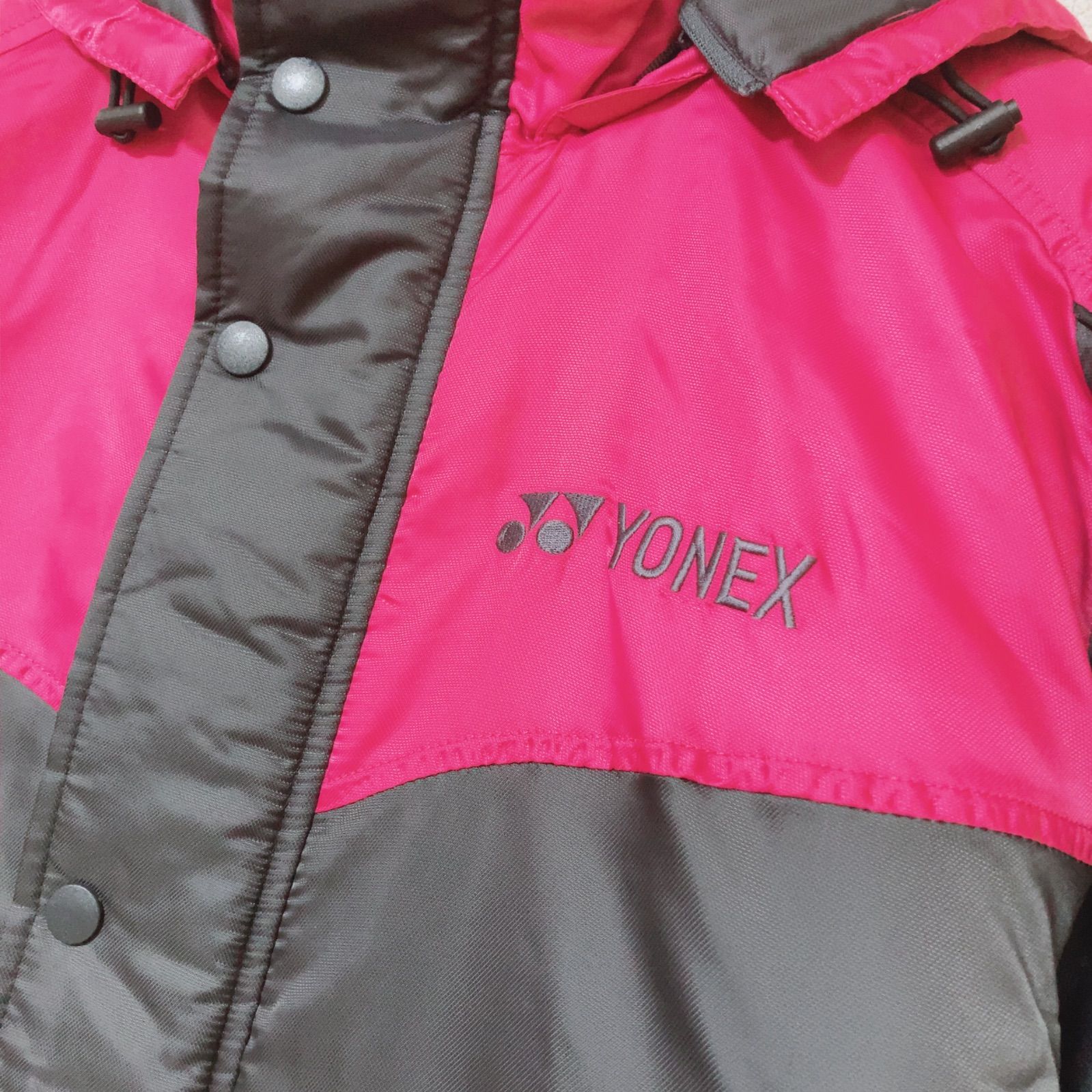 YONEX ヒートカプセル ベンチコート ブラック×ピンク S ユニセックス