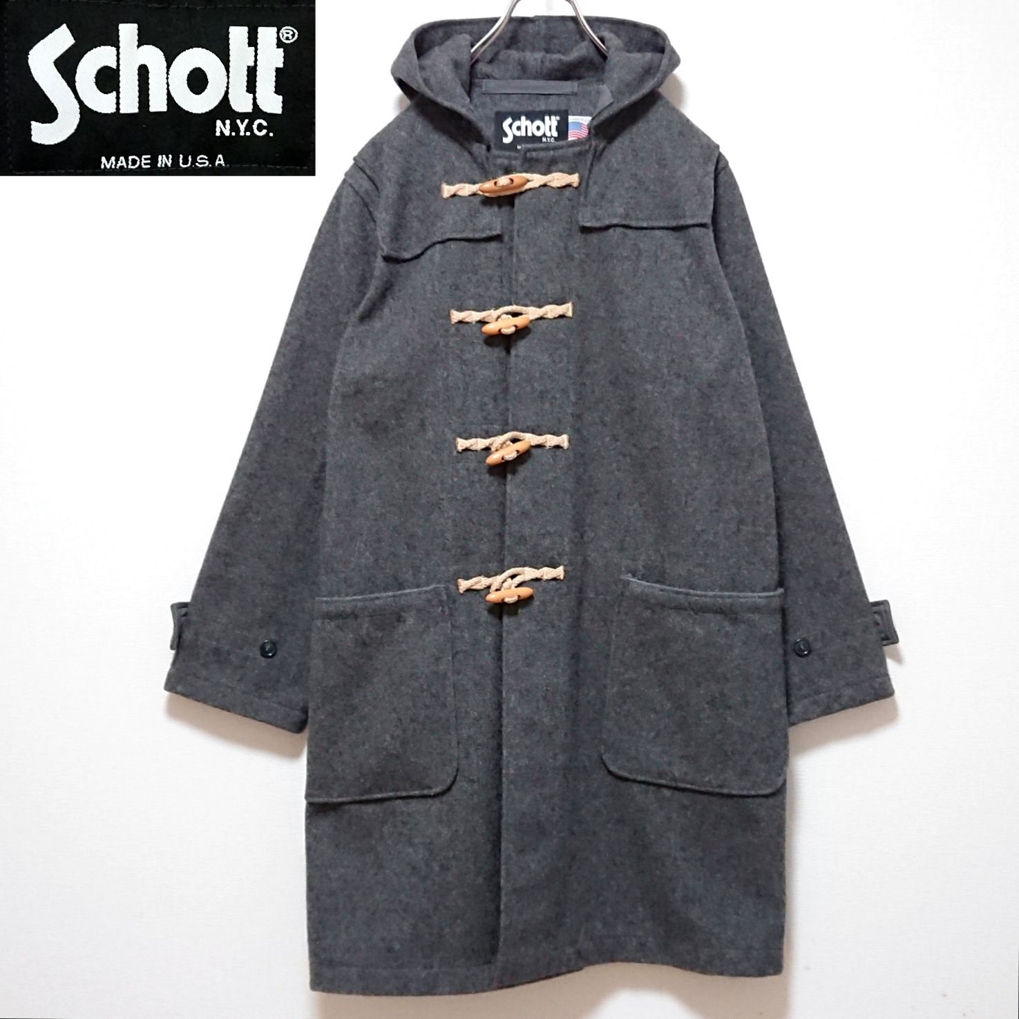 希少 ショット USA製 ロング丈 オーバーサイズ ダッフル コート - メルカリ