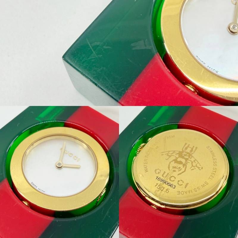 電池交換済み・箱付】GUCCI グッチ／コンスタンス プレキシ ウォッチ