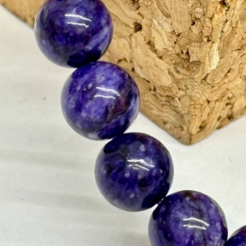 263:【心を整える希少石】チャロアイト8mmブレスレット 17cm 精神安定