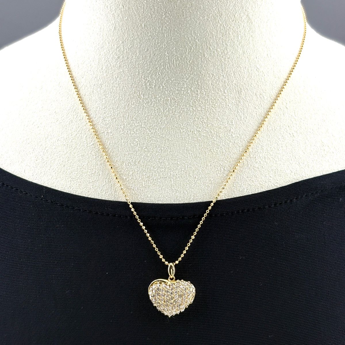 【K18　メレダイヤ付きハート型ネックレス☆】 ハートモチーフ デザインネックレス YG イエローゴールド ペンダント