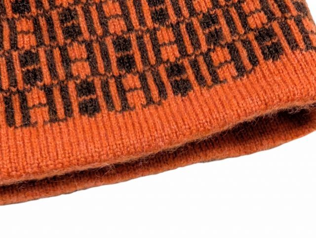新品同様 エルメス 帽子 ニット帽 ニットキャップ カシミヤ 100％ H