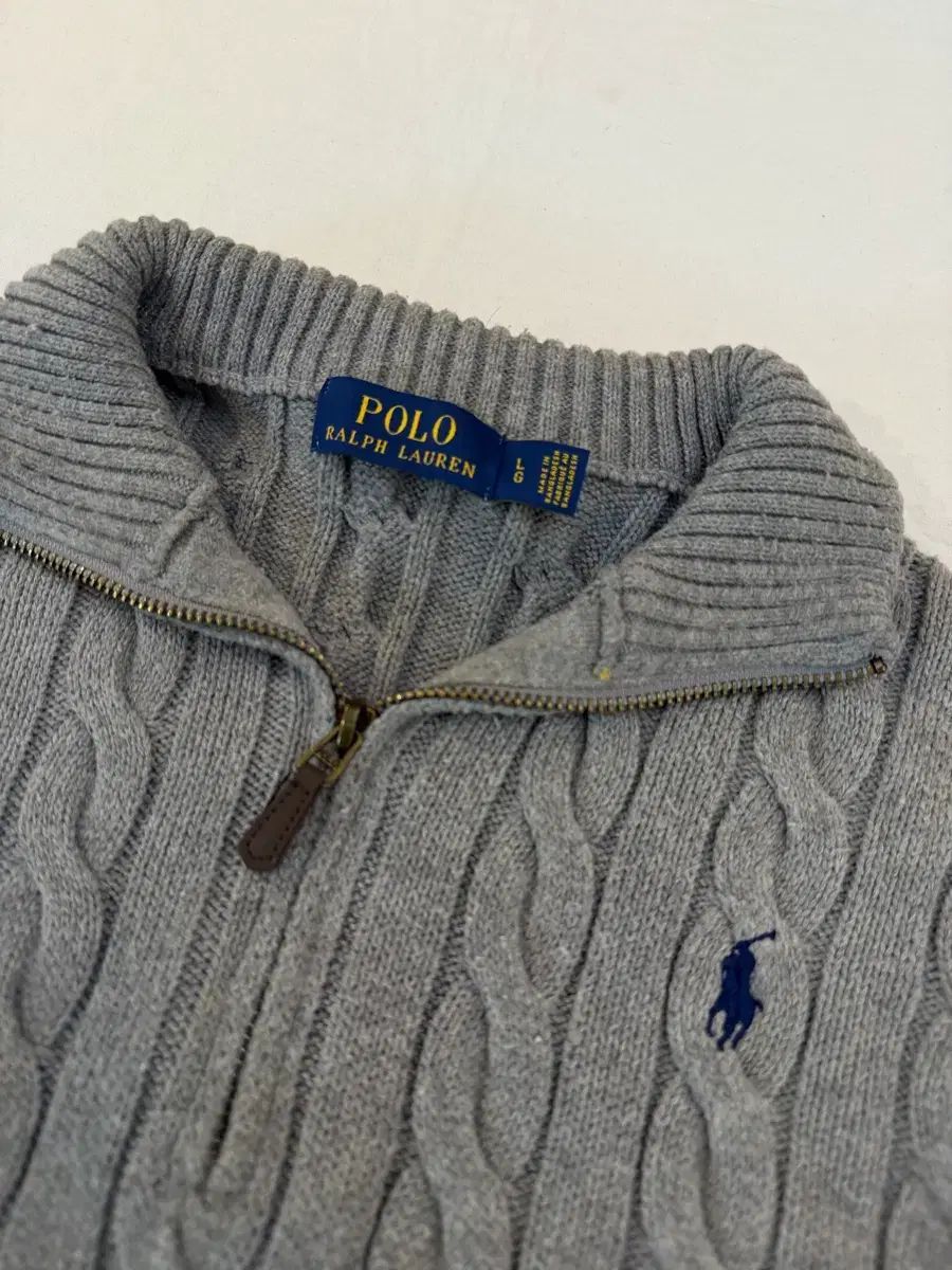 ポロラルフローレン ハーフジップ ケーブル編み ニット グレー - メルカリ