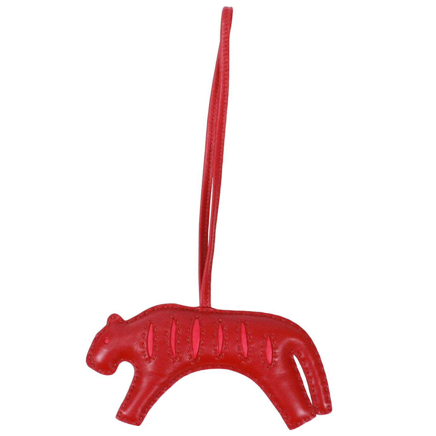 HERMES ルールー チャーム アニョーミロ レザー ピンク×レッド 財布