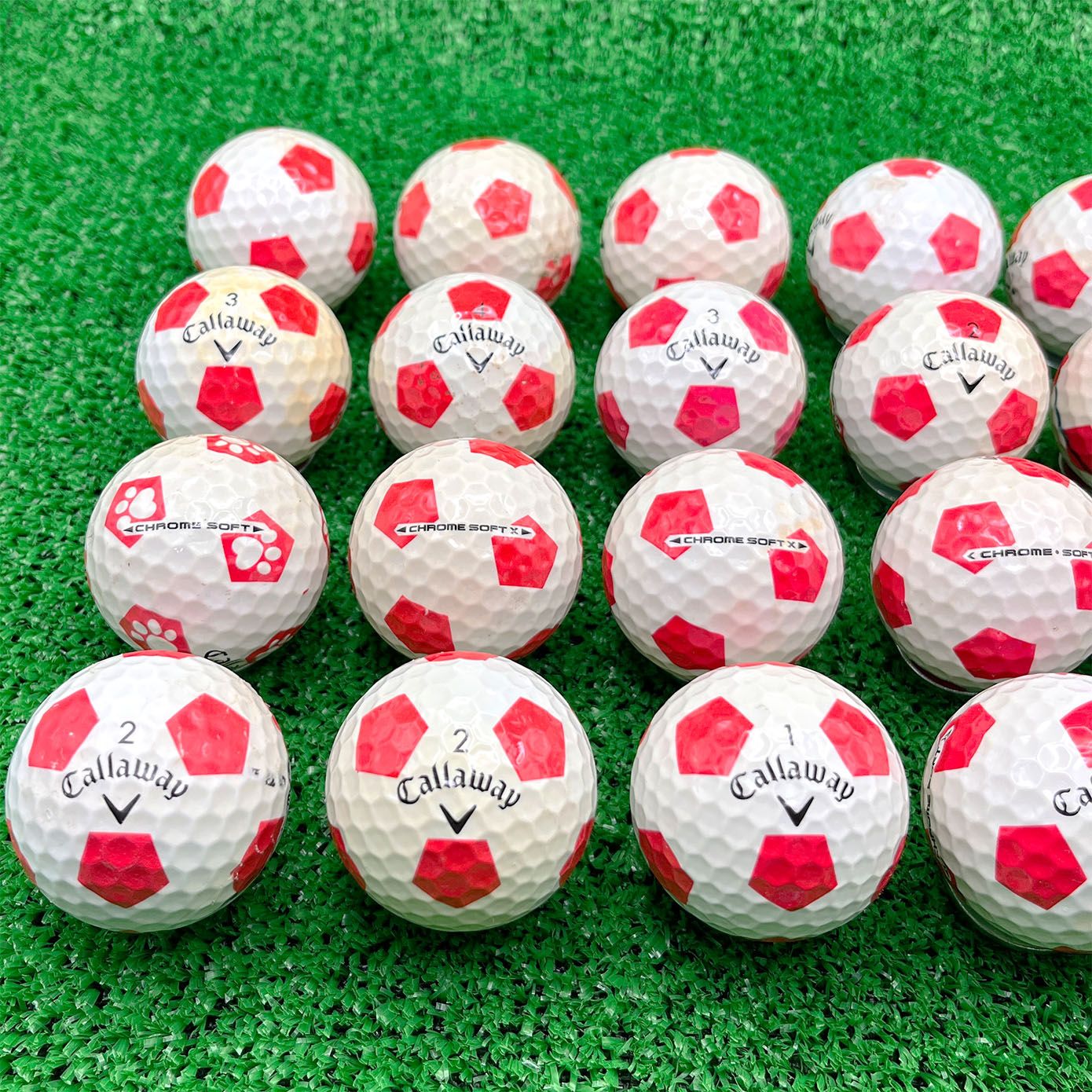 ロストボール キャロウェイ クロムソフト TRUVIS 20球 年式混合 レッド