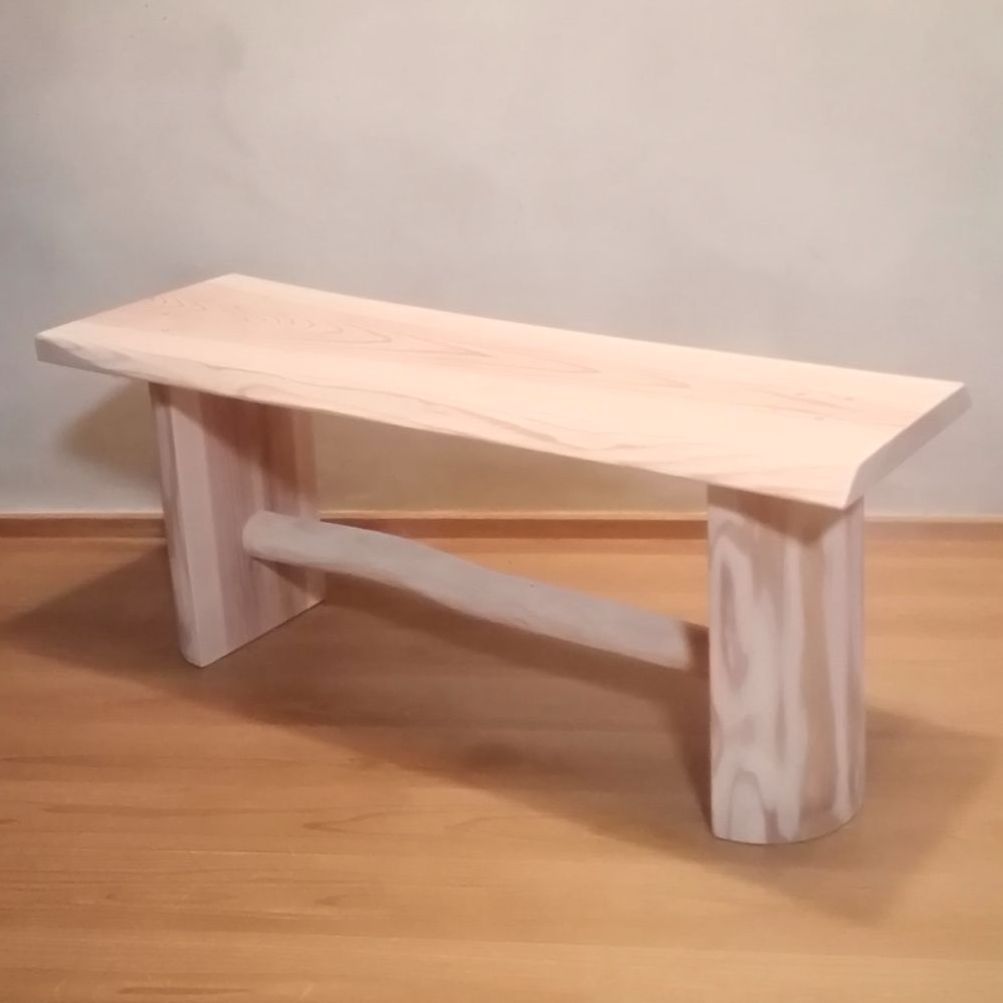 一点物 国産杉 ベンチ 源平無節一枚板 丸太脚スツール - メルカリ