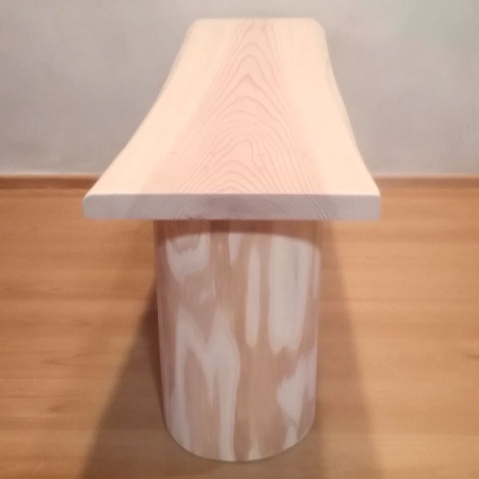 一点物 国産杉 ベンチ 源平無節一枚板 丸太脚スツール - メルカリ