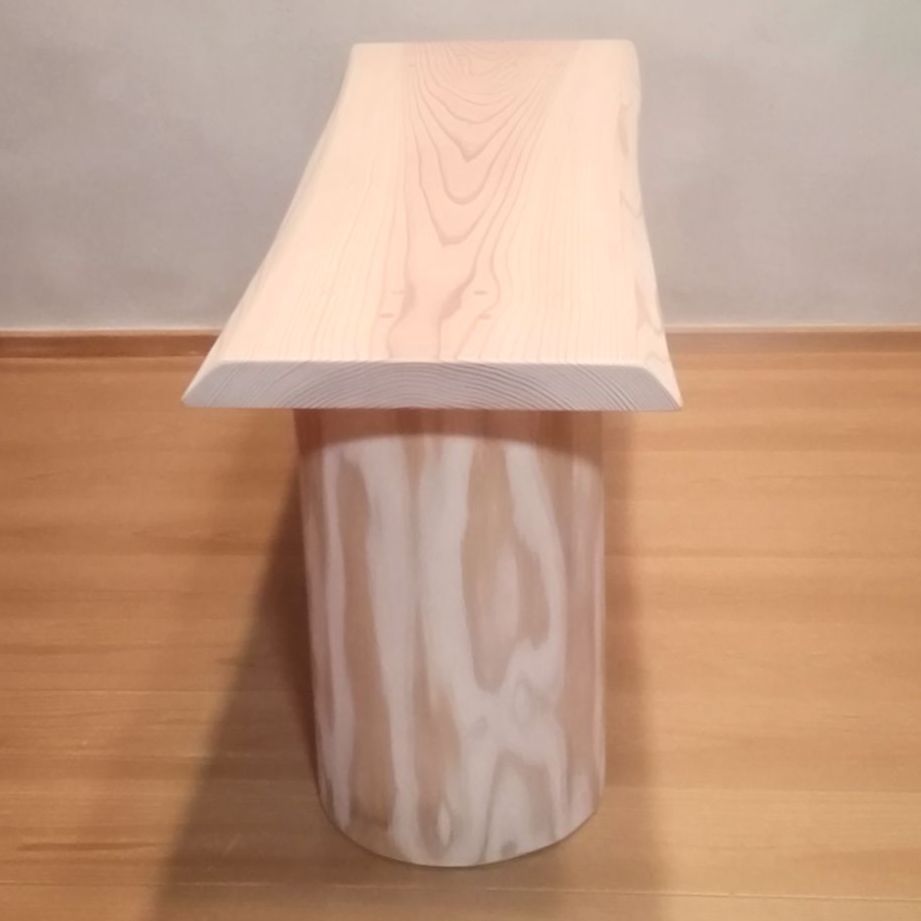 一点物 国産杉 ベンチ 源平無節一枚板 丸太脚スツール - メルカリ