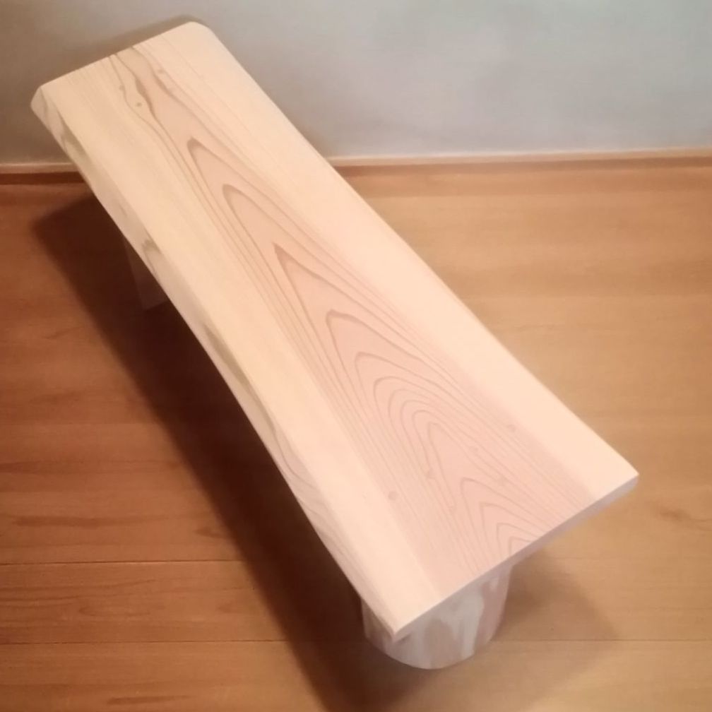 一点物 国産杉 ベンチ 源平無節一枚板 丸太脚スツール - メルカリ