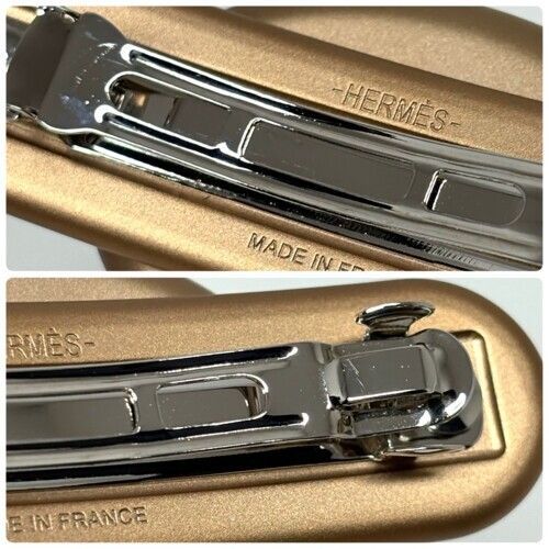 HERMES エルメス トリ・マイヨン PM バレッタ 231033G アルミニウム