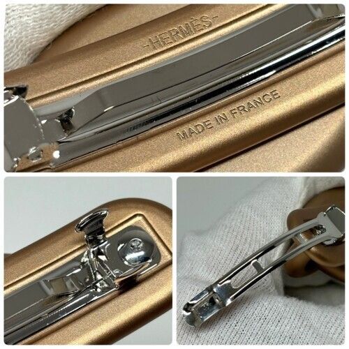 HERMES エルメス トリ・マイヨン PM バレッタ 231033G アルミニウム