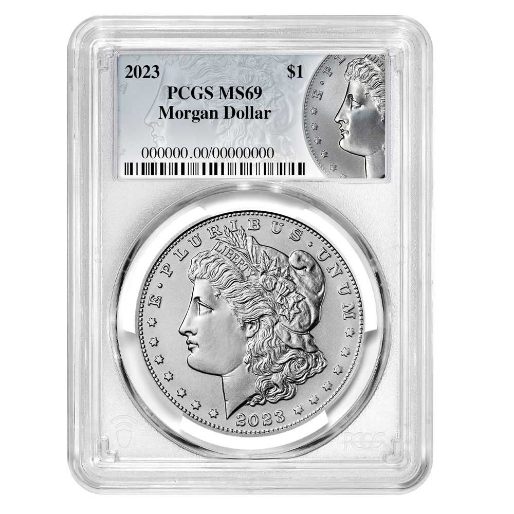 2023年 1ドル モルガン銀貨 PCGS MS69 モルガンラベル - メルカリ