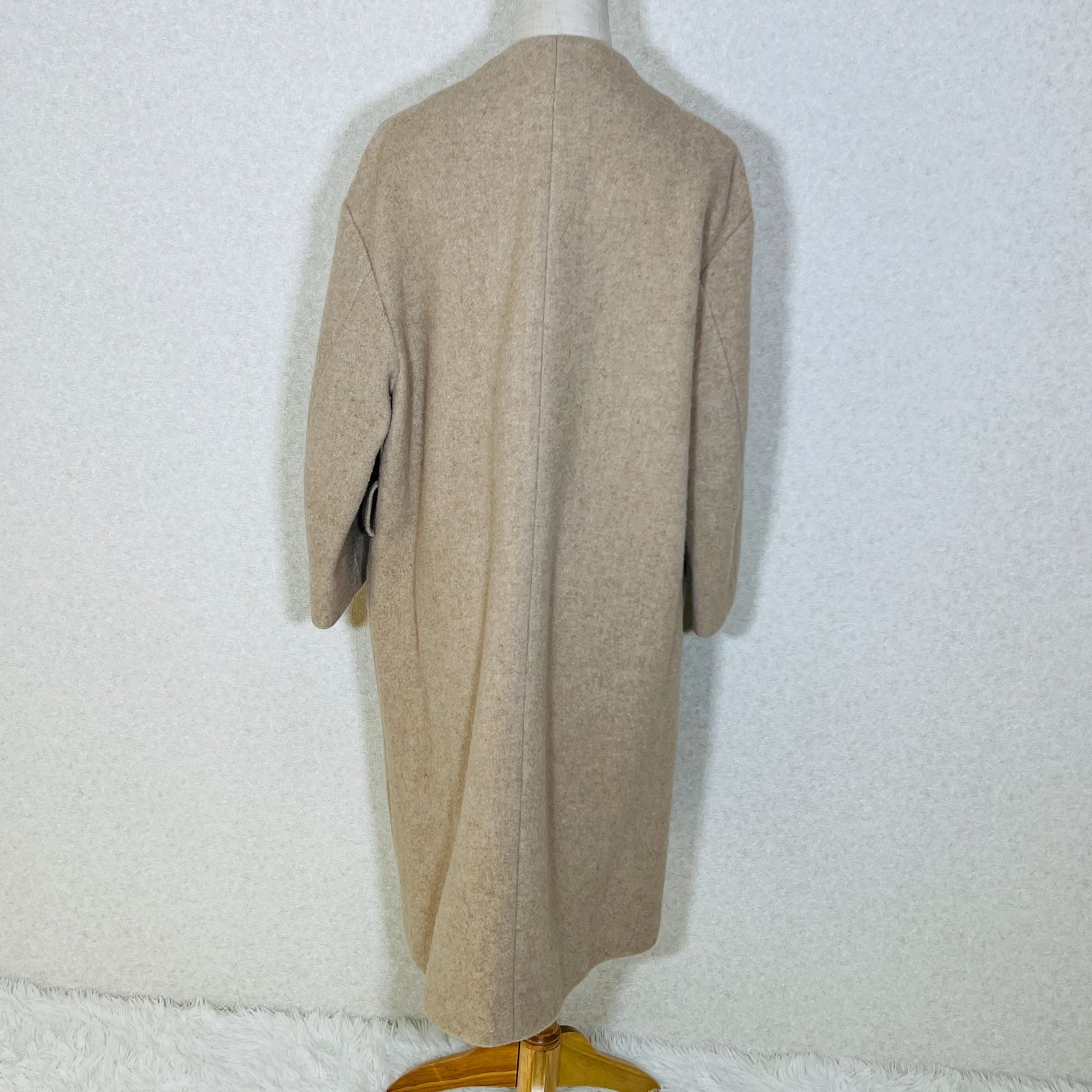 IENA イエナ ノーカラー ウールコート ベージュ ロング丈 上質 - メルカリ