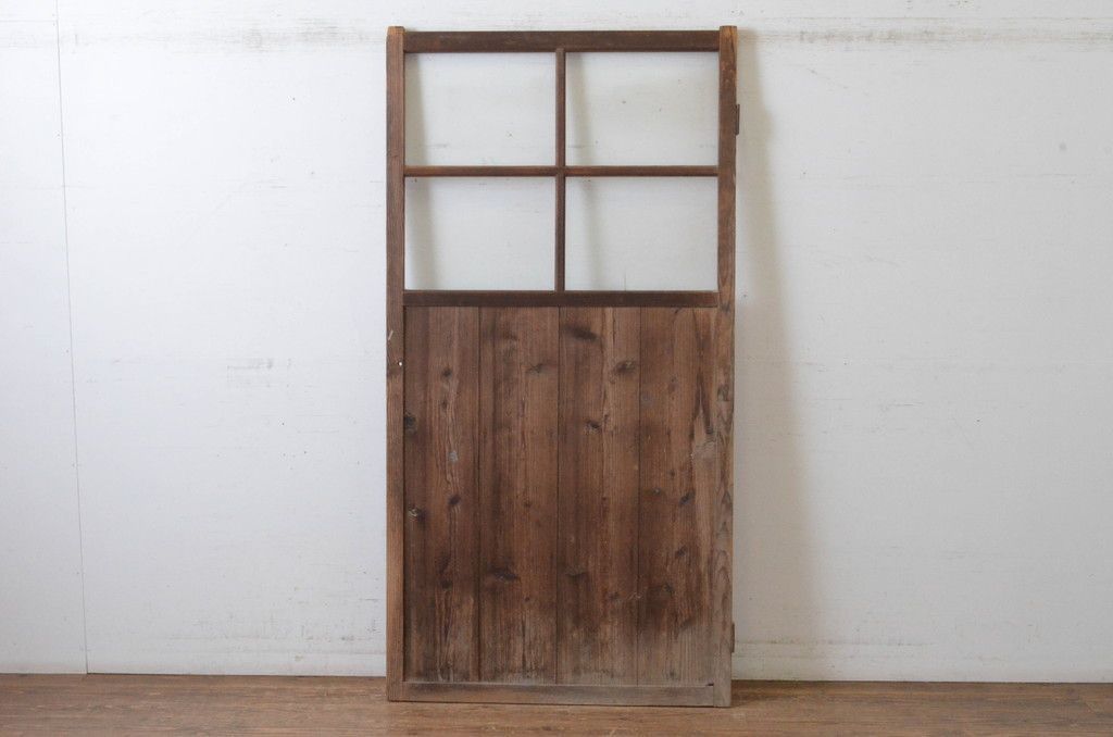 ▽現状販売▽ ガラス窓付き扉1枚 アンティーク建具 レトロ 木製ドア