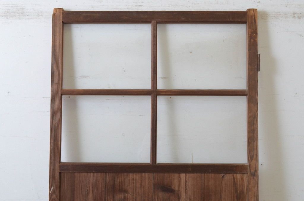 値下げしました ガラス扉付き木製古家具 値下げしました ガラス扉付き
