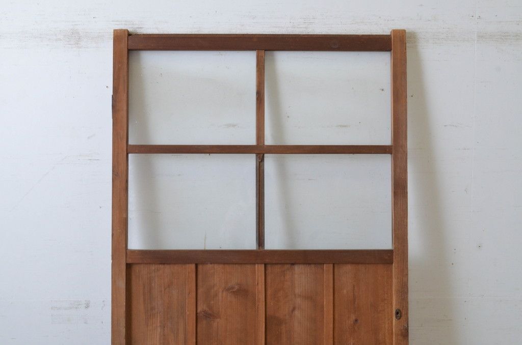 ▽現状販売▽ ガラス窓付き扉1枚 アンティーク建具 レトロ 木製ドア