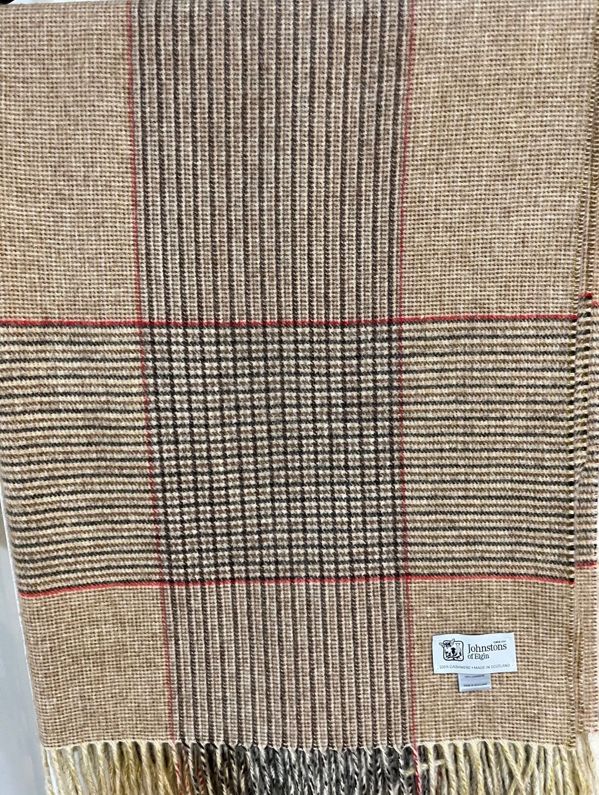 日本別注限定 ジョンストンズ カシミヤ 大判ストール チェック マルチ