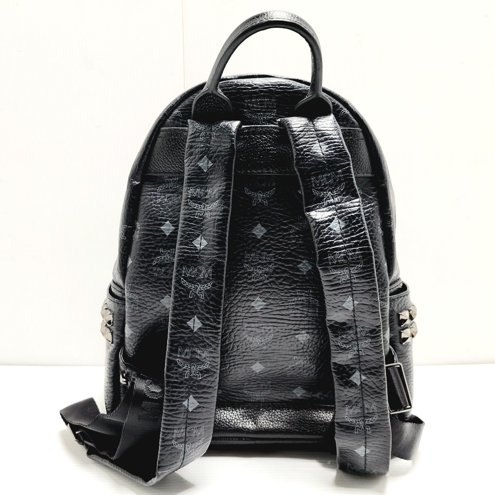現状品】MCM スタッズ ヴィセトス バックパック リュック ブラック