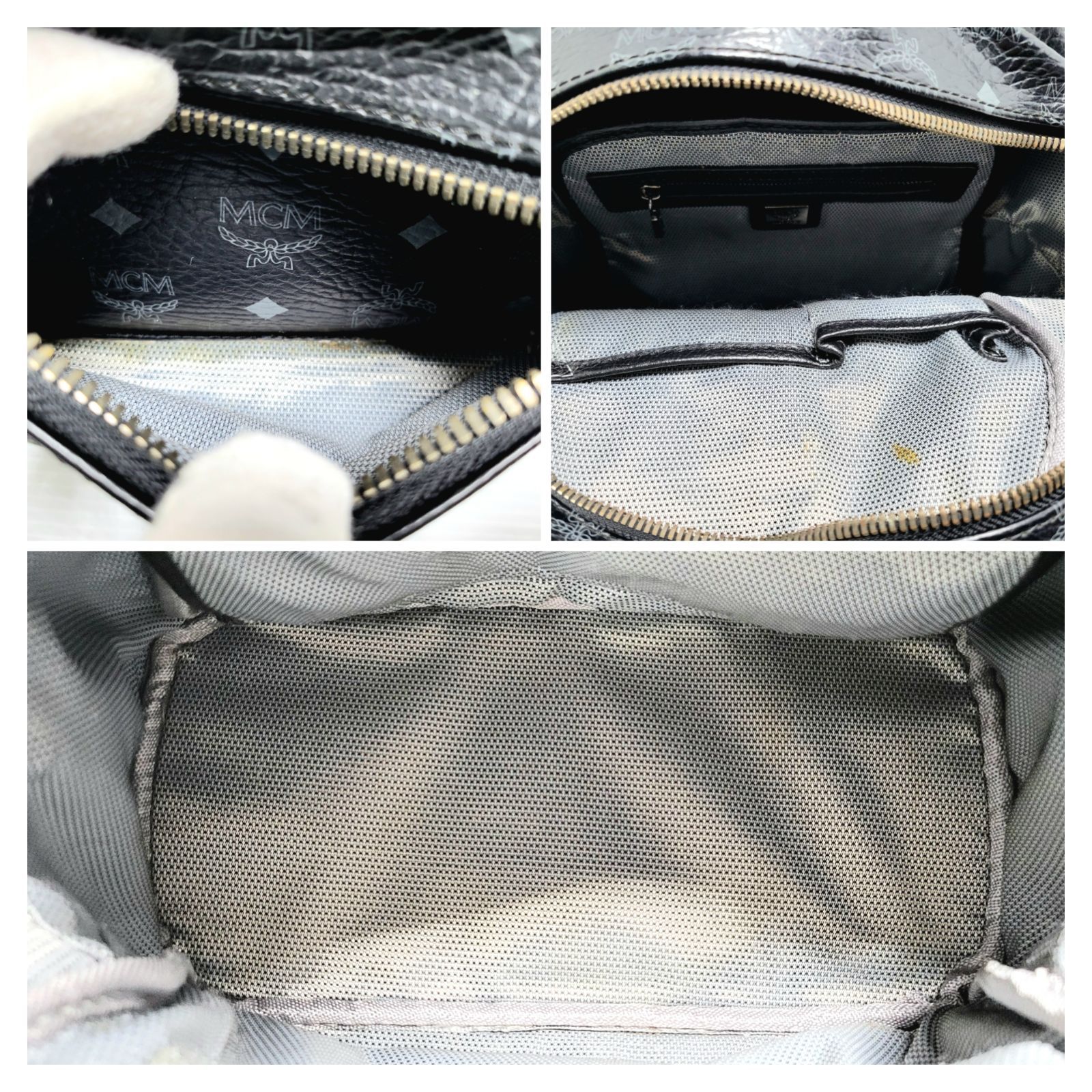 現状品】MCM スタッズ ヴィセトス バックパック リュック ブラック 
