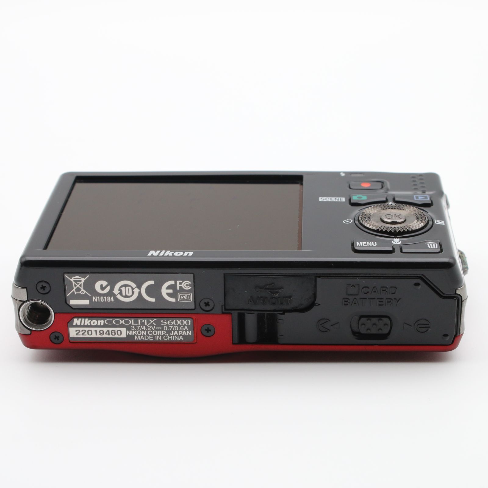 極上品】 Nikon COOLPIX S6000 レッド コンパクトデジタルカメラ